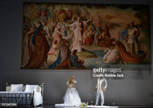 Jennifer Davis as Elsa von Brabant and Klaus Florian Vogt as Lohengrin in Richard Wagner's Lohengrin directed by David Alden and conducted by Andris...