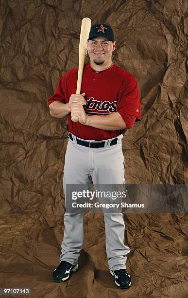 Humberto Quintero of the Houston Astros poses during photo day at Osceola County Stadium on February 25, 2010 in Kissimmee, Florida.