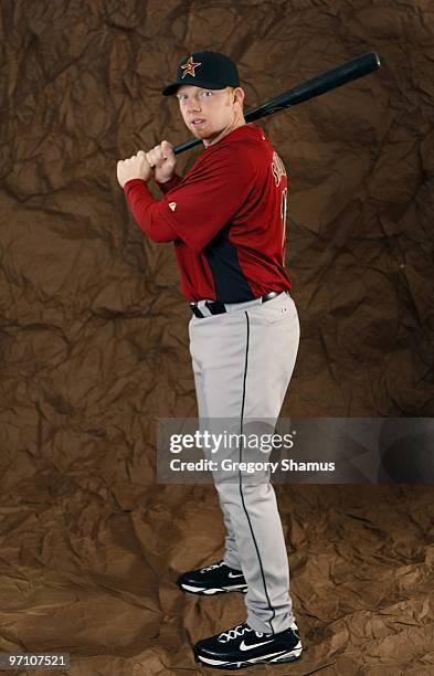 Chris Shelton of the Houston Astros poses during photo day at Osceola County Stadium on February 25, 2010 in Kissimmee, Florida.