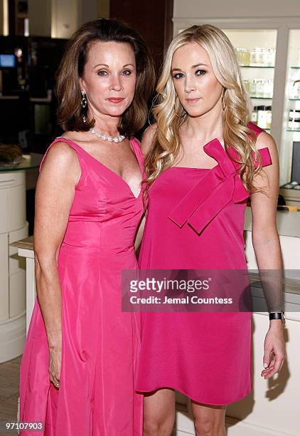 Socialites Dale Mercer and Dabney Mercer attend the unveiling of Diors new "Tinsley Pink" Gloss lip gloss at Saks Fifth Avenue on May 15, 2008 in New...