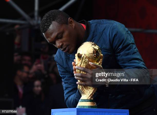 Marcel Desailly attends the official opening of the FIFA Fan Fest at Vorobyovy Gory on June 10, 2018 in Moscow, Russia.