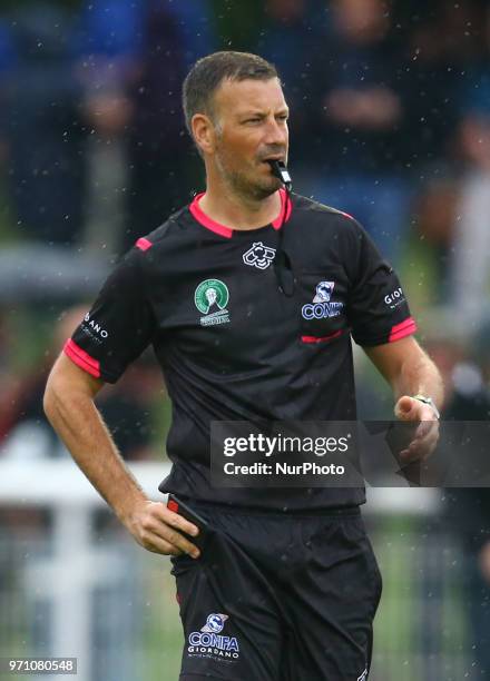 Referee Mark Clattenburg during Conifa Paddy Power World Football Cup 2018 Grand Final between Northern Cyprus against Karpatalya at Queen Elizabeth...