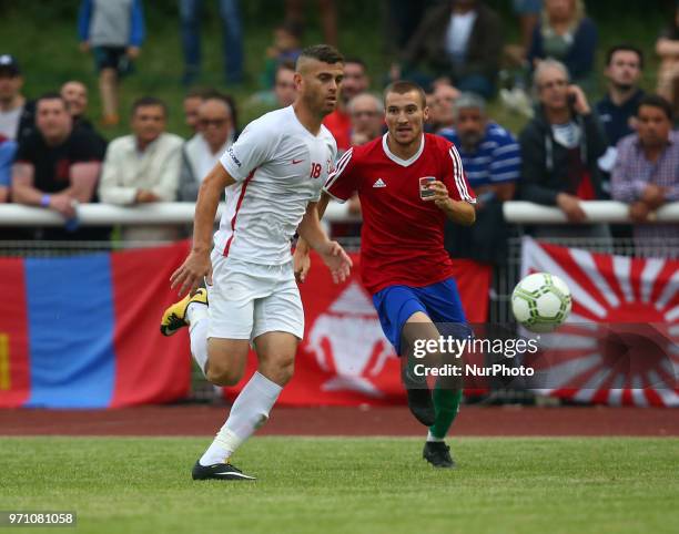 Ahmet Snmez of Northern Cyprus during Conifa Paddy Power World Football Cup 2018 Grand Final between Northern Cyprus against Karpatalya at Queen...