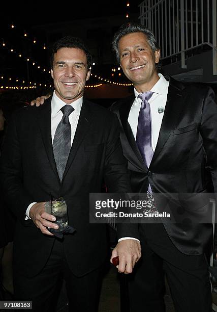 Andre Balazs and Carlos De Souza attend The Art of Elysium's 3rd Annual Black Tie Charity Gala "Heaven" on January 16, 2010 in Beverly Hills,...