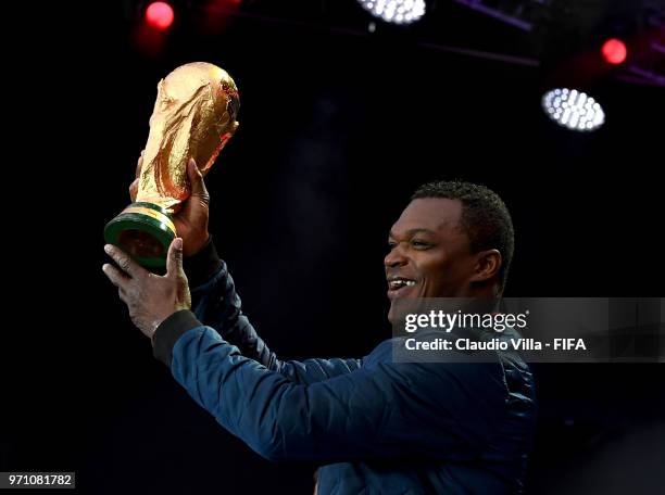 Marcel Desailly attends the official opening of the FIFA Fan Fest at Vorobyovy Gory on June 10, 2018 in Moscow, Russia.