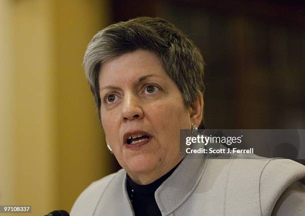 Feb. 25: U.S. Homeland Security Secretary Janet Napolitano testifies during the House Homeland Security Committee hearing on President Obama's fiscal...