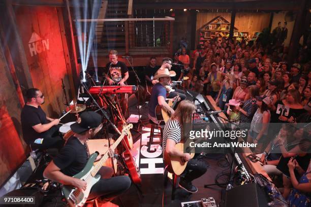 Recording artist Dustin Lynch performs onstage in the HGTV Lodge at CMA Music Fest on June 9, 2018 in Nashville, Tennessee.