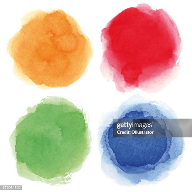 round watercolor spots - watercolour circle stock illustrations