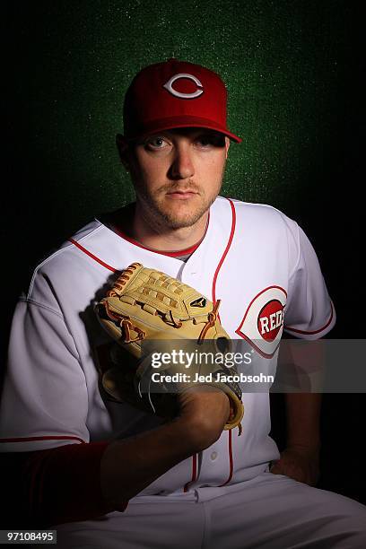 Matt Maloney of the Cincinnati Reds poses during media photo day on February 24, 2010 at the Cincinnati Reds Player Development Complex in Goodyear,...