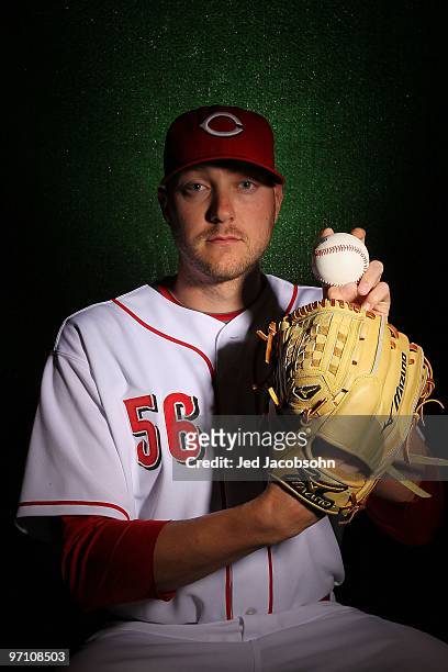 Matt Maloney of the Cincinnati Reds poses during media photo day on February 24, 2010 at the Cincinnati Reds Player Development Complex in Goodyear,...