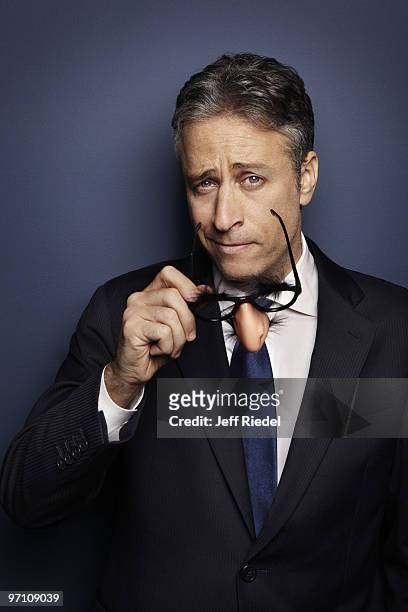 Television host and comedian Jon Stewart poses for a portrait session in New York on November 13, 2009 for Entertainment Weekly Magazine. COVER IMAGE.