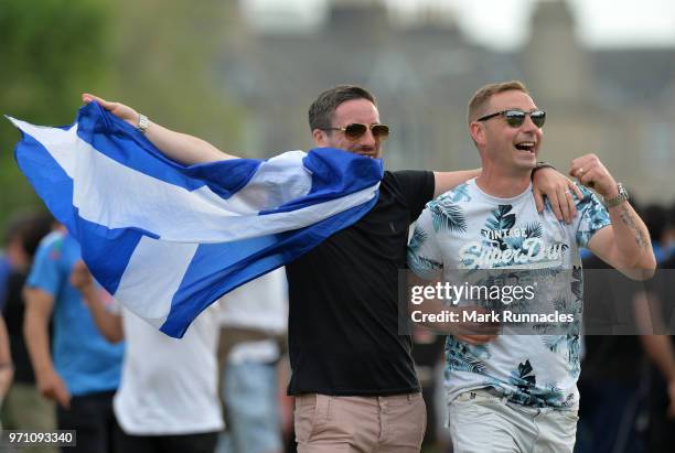 Scotland fans invade the field as Scotland beat England by 6 runs during the One Day International match between Scotland and England at The Grange...