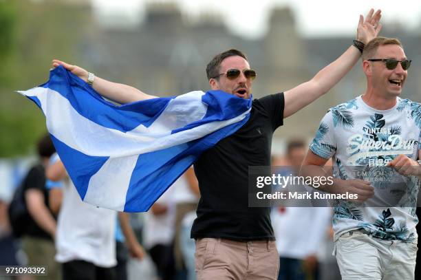 Scotland fans invade the field as Scotland beat England by 6 runs during the One Day International match between Scotland and England at The Grange...