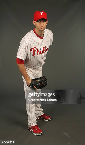 Happ of the Philadelphia Phillies poses for a photo during Spring Training Media Photo Day at Bright House Networks Field on February 24, 2010 in...