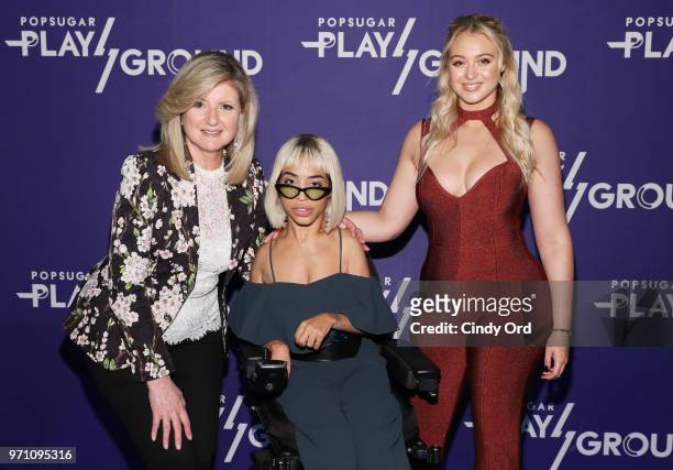 Arianna Huffington and models Jillian Mercado and Iskra Lawrence attend day 2 of POPSUGAR Play/Ground on June 10, 2018 in New York City.