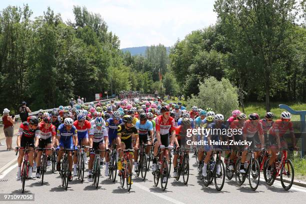 Greg Van Avermaet of Belgium Blue Mountain Jersey / Philippe Gilbert of Belgium and Team Quick-Step Floors / Juraj Sagan of Slovakia and Team Bora -...