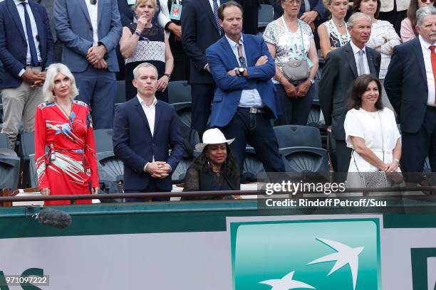 President of the National Assembly Francois de Rugy with his wife Severine Servat, Sport Mininister Laura Flessel and Mayor of Paris Anne Hidalgo...