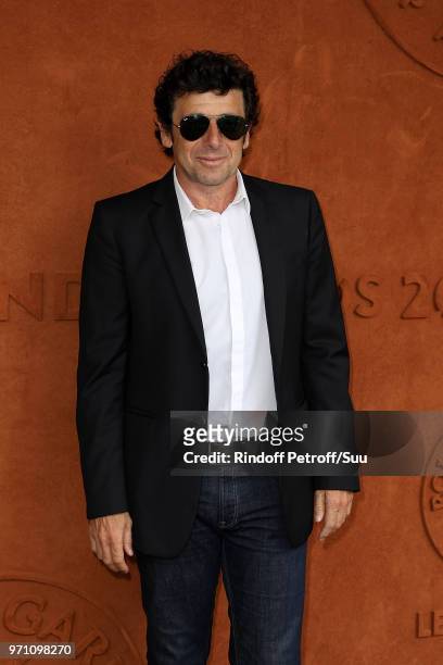 Singer Patrick Bruel attend the 2018 French Open - Day Fifteen at Roland Garros on June 10, 2018 in Paris, France.