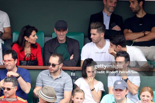 Zinedine Zidane,his wife Veronique and his son Luca attend the 2018 French Open - Day Fifteen at Roland Garros on June 10, 2018 in Paris, France.