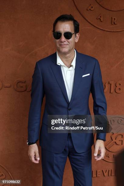 Actor Clive Owen attend the 2018 French Open - Day Fifteen at Roland Garros on June 10, 2018 in Paris, France.