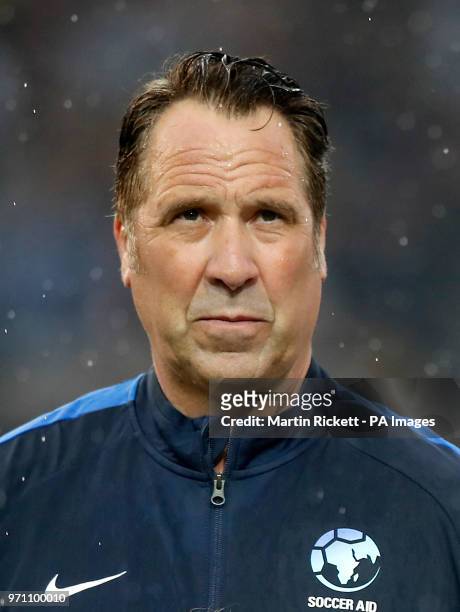 England goalkeeper David Seaman during the UNICEF Soccer Aid match at Old Trafford, Manchester. PRESS ASSOCIATION Photo. Picture date: Sunday June...