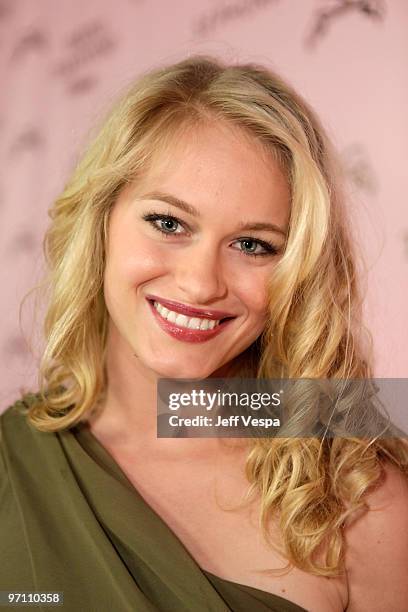 Actress Leven Rambin attends the launch of Tarina Tarantino's new cosmetics line "Tarina Tarantino Beauty" on February 24, 2010 in Hollywood,...