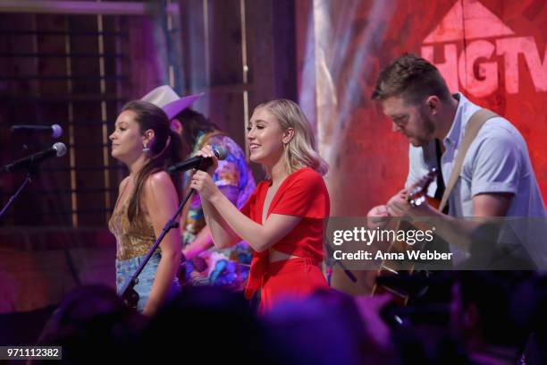 Maddie & Tae perform onstage in the HGTV Lodge at CMA Music Fest on June 10, 2018 in Nashville, Tennessee.