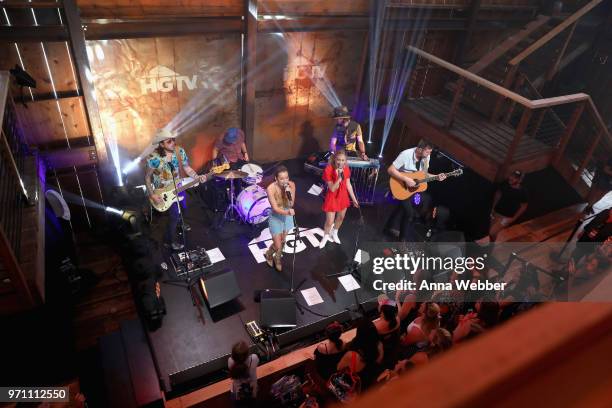 Maddie & Tae perform onstage in the HGTV Lodge at CMA Music Fest on June 10, 2018 in Nashville, Tennessee.