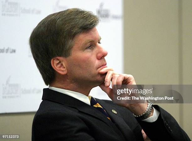 Jahi chikwendiu Robert F. McDonnell during a debate against lawyer Steve Baril, the other Republican candidate for Virginia's Attorney General, at...