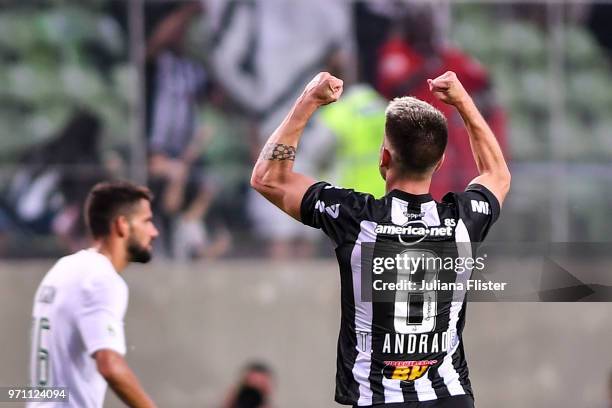 TomÃ¡s Andrade of Atletico MG celebrates a scored goal against Fluminense during a match between Atletico MG and Fluminense as part of Brasileirao...