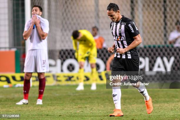 Ricardo Oliveira of Atletico MG celebrates a scored goal against Fluminense during a match between Atletico MG and Fluminense as part of Brasileirao...