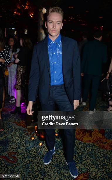 Fletcher Cowan attends the GQ Style and Browns LFWM Party at Annabels on June 10, 2018 in London, England.