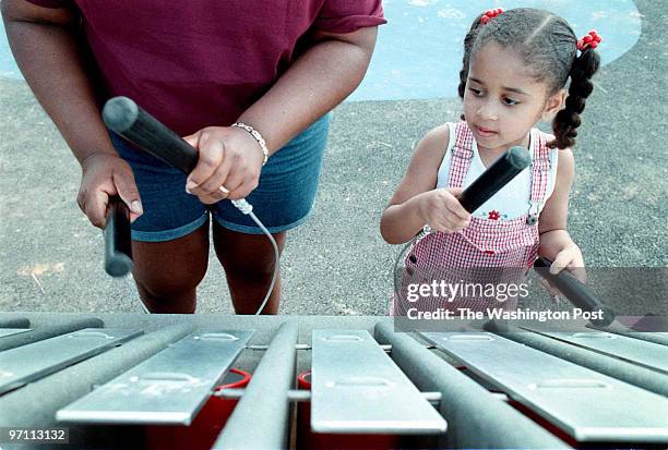 Germantown, Maryland--PHOTOGRAPHER-MARVIN JOSEPH/TWP--CAPTION-The grand opening of South Germantown Recreational Park Adventure Playground. PICTURED,...