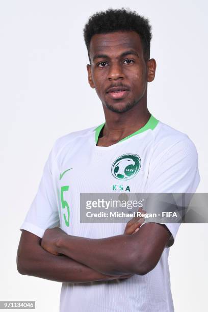 Abdullah Al Khaibari of Saudia Arabia poses during the official FIFA World Cup 2018 portrait session at on June 10, 2018 in Saint Petersburg, Russia.