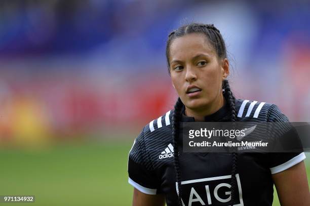 Tyla Nathan Wong of New Zealand reacts during the match between New Zealand and Australia at the HSBC Paris Sevens, stage of the Rugby Sevens World...