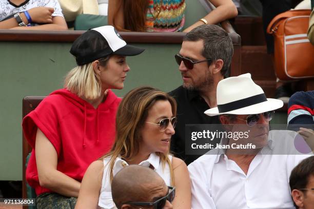 Marion Cotillard, Guillaume Canet during the men's final on Day 15 of the 2018 French Open at Roland Garros stadium on June 10, 2018 in Paris, France.