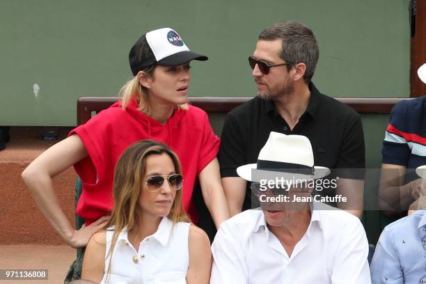 Marion Cotillard, Guillaume Canet during the men's final on Day 15 of the 2018 French Open at Roland Garros stadium on June 10, 2018 in Paris, France.