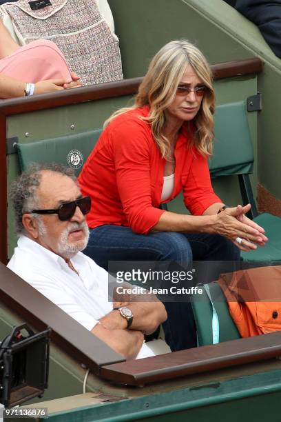 Nadia Comaneci, Ion Tiriac during the men's final on Day 15 of the 2018 French Open at Roland Garros stadium on June 10, 2018 in Paris, France.