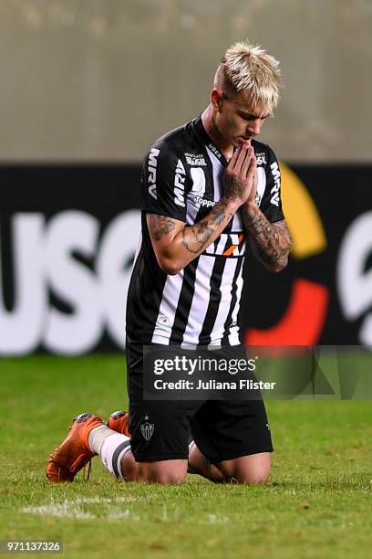 Roger Guedes of Atletico MG celebrates a scored goal against Fluminense during a match between Atletico MG and Fluminense as part of Brasileirao...