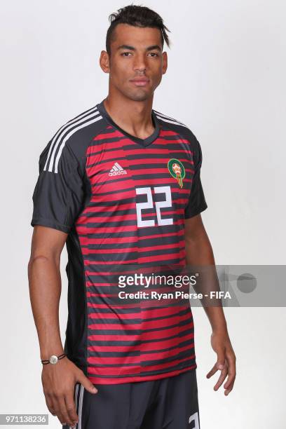 Kelder zo Mier Ahmed Reda Tagnaouti of Morocco poses during the official FIFA World...  News Photo - Getty Images