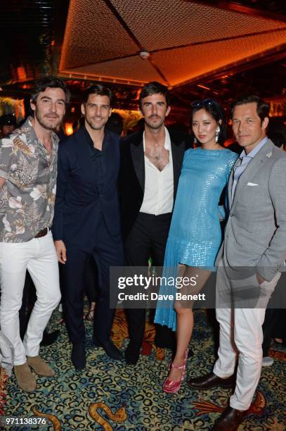 Robert Konjic, Johannes Huebl, Teo van den Broeke, Betty Bachz and Paul Sculfor attend the GQ Style and Browns LFWM Party at Annabels on June 10,...