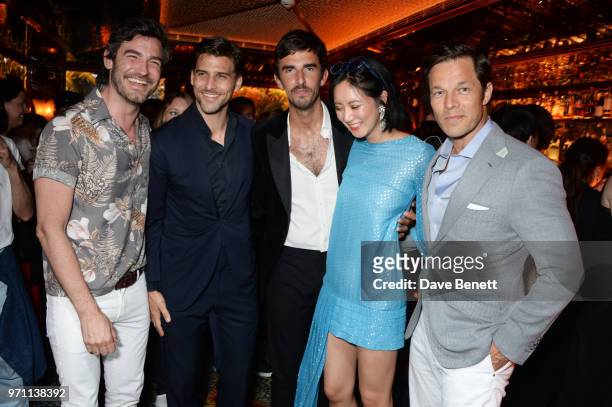 Robert Konjic, Johannes Huebl, Teo van den Broeke, Betty Bachz and Paul Sculfor attend the GQ Style and Browns LFWM Party at Annabels on June 10,...