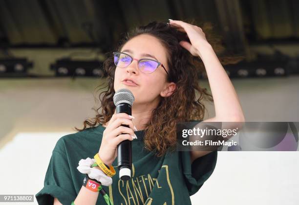 Panelist speaks at Solar Stage during day 4 of the 2018 Bonnaroo Arts And Music Festival on June 10, 2018 in Manchester, Tennessee.