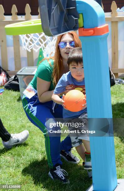 Actress Ainsley Ross participates in the 49th Annual Special Olympics Southern California Summer Games Media Day held at Cal State Long Beach on June...