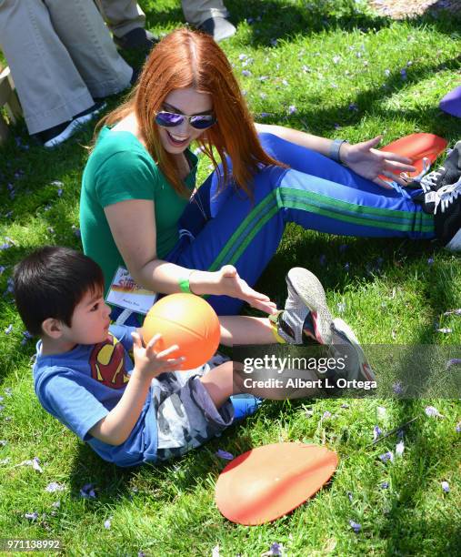 Actress Ainsley Ross participates in the 49th Annual Special Olympics Southern California Summer Games Media Day held at Cal State Long Beach on June...