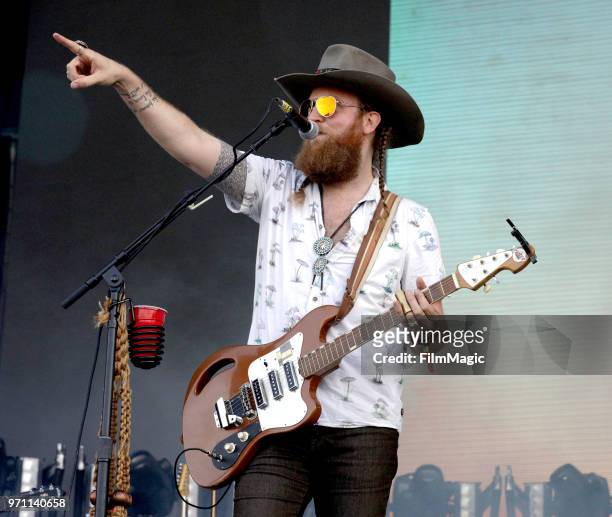 John Osborne of Brothers Osborne performs on What Stage during day 4 of the 2018 Bonnaroo Arts And Music Festival on June 10, 2018 in Manchester,...