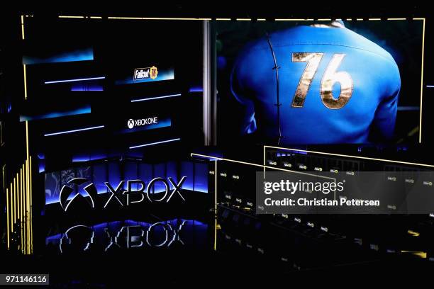 Fallout 76' from Bethesda Game Studios is revealed during the Microsoft xBox E3 briefing at the Microsoft Theater on June 10, 2018 in Los Angeles,...