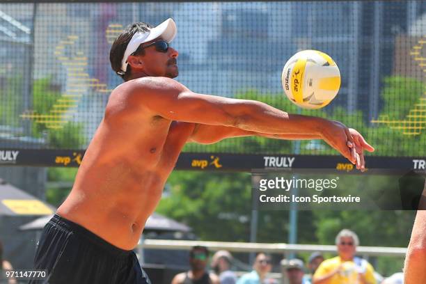 Ricardo Santos during play on the Stadium Court of the AVP New York Coty Open on June 9 at Hudson River Park's Pier 25/26, New York, NY.