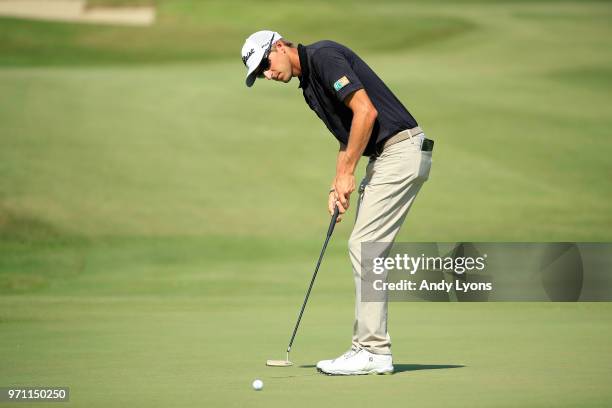 Richy Werenski putts on the 16th green during the final round of the FedEx St. Jude Classic at TPC Southwind on June 10, 2018 in Memphis, Tennessee.