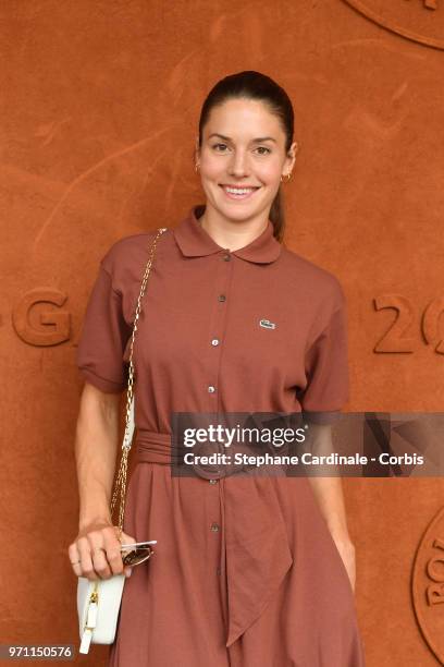 Actress Natasha Andrews attends the Men Final of the 2018 French Open - Day Fifteen at Roland Garros on June 10, 2018 in Paris, France.